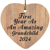 First Year As An Amazing Grandchild 2024 - Heart Ornament C