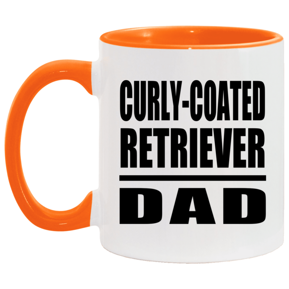 Curly-Coated Retriever Dad - 11oz Accent Mug Orange