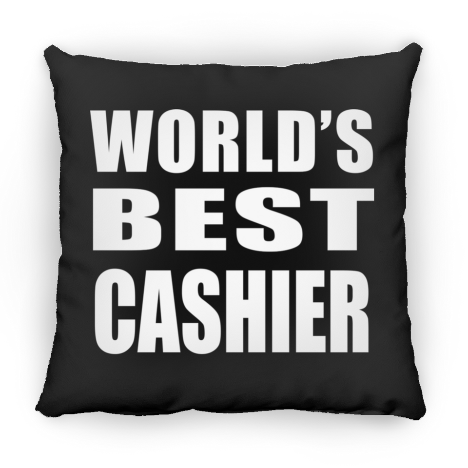 World's Best Cashier - Throw Pillow Black
