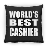 World's Best Cashier - Throw Pillow Black
