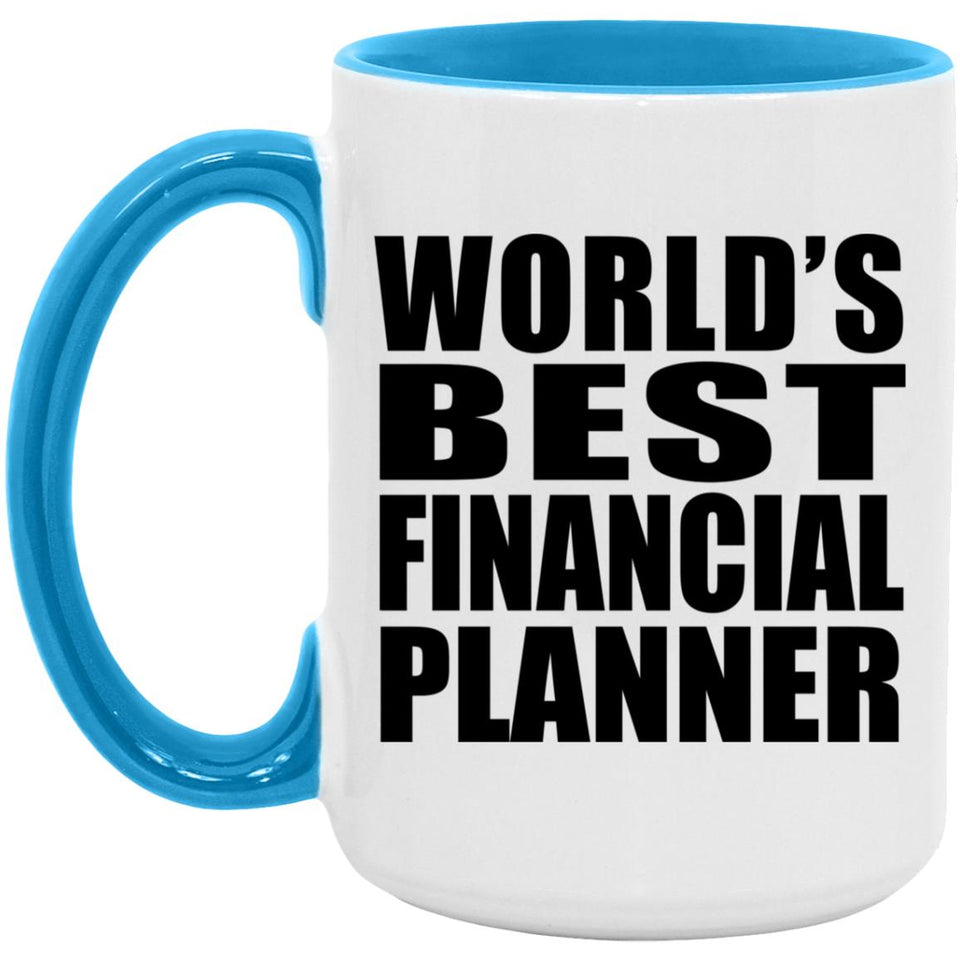 World's Best Financial Planner - 15oz Accent Mug Blue