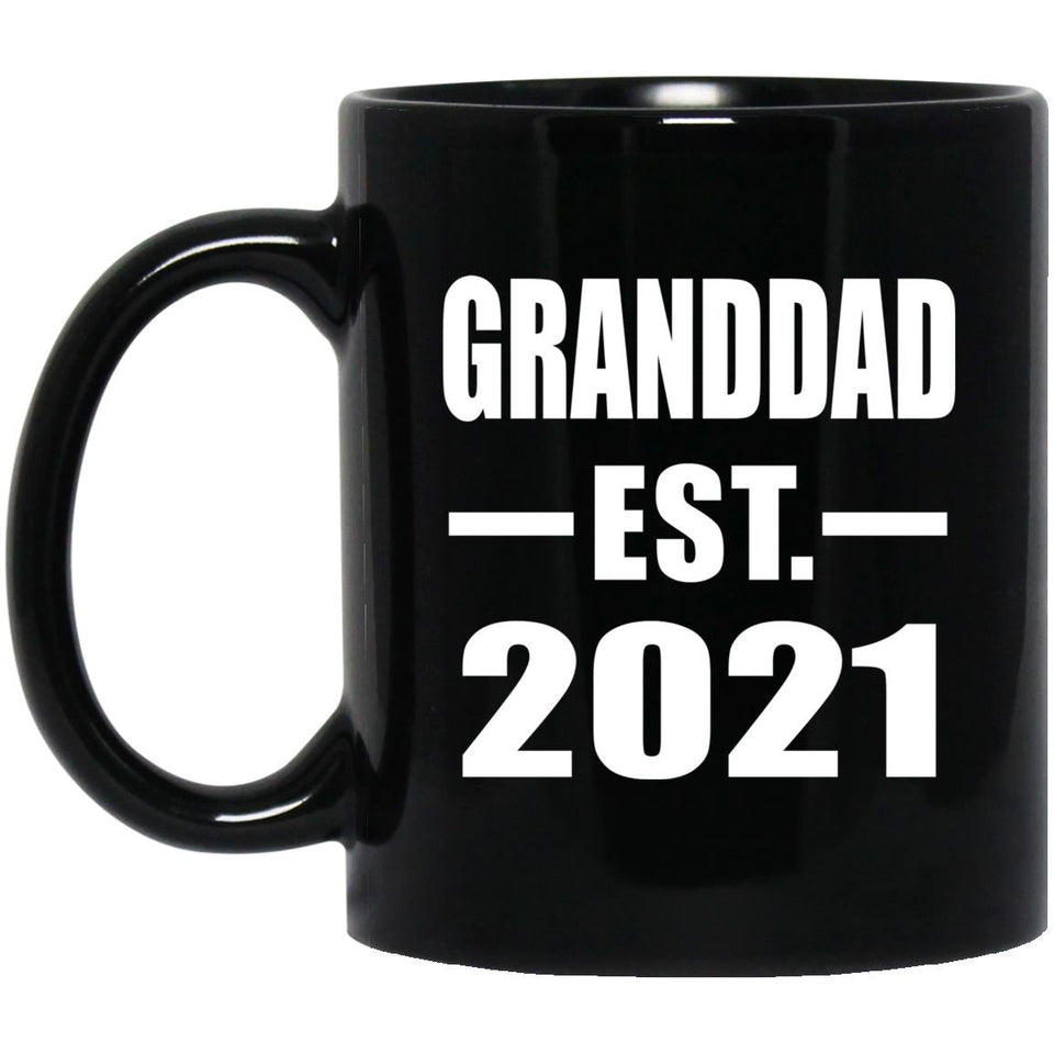 Granddad Established EST. 2021 - 11oz Coffee Mug Black