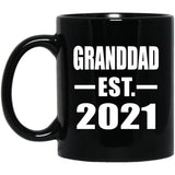 Granddad Established EST. 2021 - 11oz Coffee Mug Black