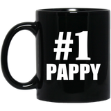 Number One #1 Pappy - 11 Oz Coffee Mug Black