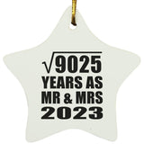 95th Anniversary Square Root of 9025 Years As Mr & Mrs 2023 - Star Ornament