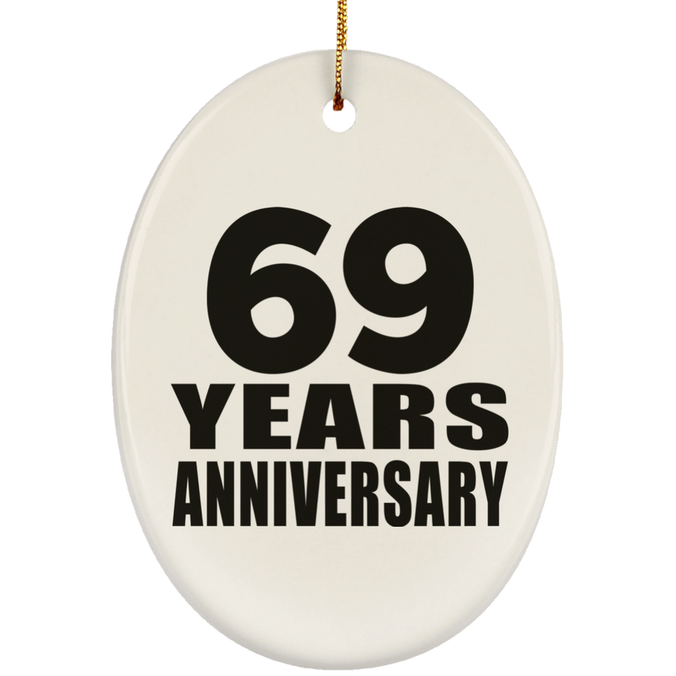 69th Anniversary 69 Years - Oval Ornament