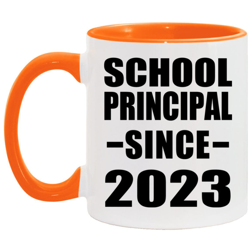 School Principal Since 2023 - 11oz Accent Mug Orange