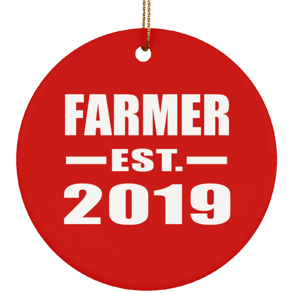 Farmer Established EST. 2019 - Circle Ornament