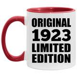101st Birthday Original 1923 Limited Edition - 11oz Accent Mug Red