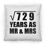 27th Anniversary Square Root of 729 Years As Mr & Mrs - Throw Pillow