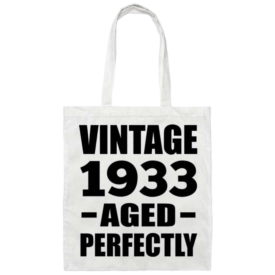 91st Birthday Vintage 1933 Aged Perfectly - Tote Bag White