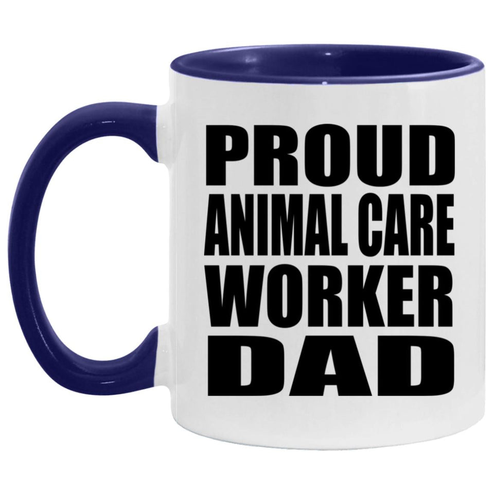 Proud Animal Care Worker Dad - 11oz Accent Mug Purple