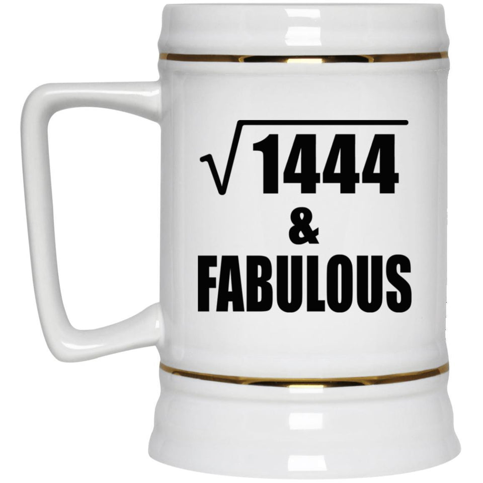 38th Birthday Square Root of 1444 & Fabulous - Beer Stein
