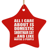 All I Care About Is Domestic Shorthair Cat - Star Ornament