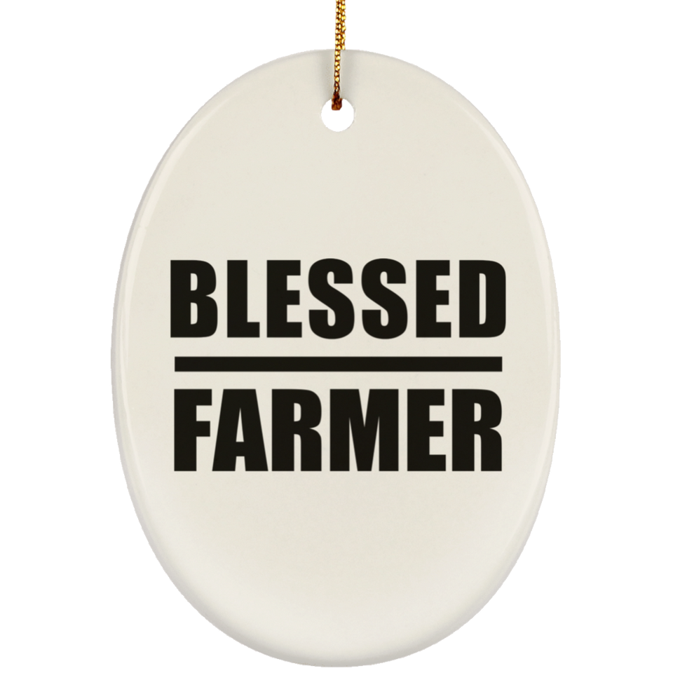 Blessed Farmer - Oval Ornament