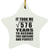 24th Birthday Took Square Root of 576 Years To Awesome - Star Ornament