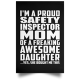 Proud Safety Inspector Mom Of Awesome Daughter - Poster Portrait