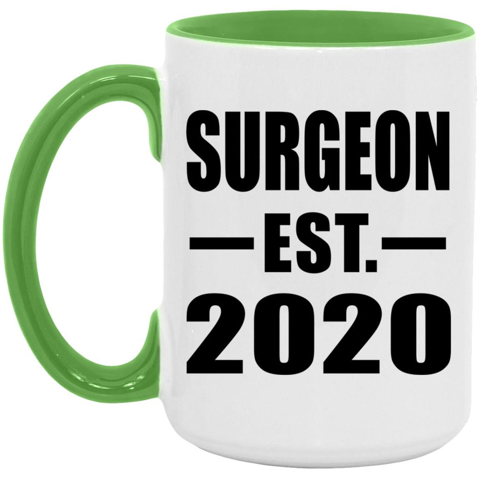 Surgeon Established EST. 2020 - 15oz Accent Mug Green