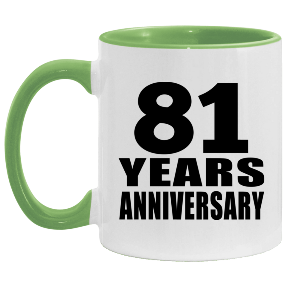 81st Anniversary 81 Years - 11oz Accent Mug Green