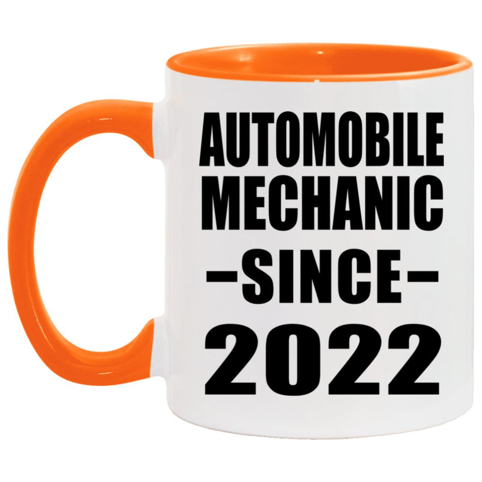Automobile Mechanic Since 2022 - 11oz Accent Mug Orange