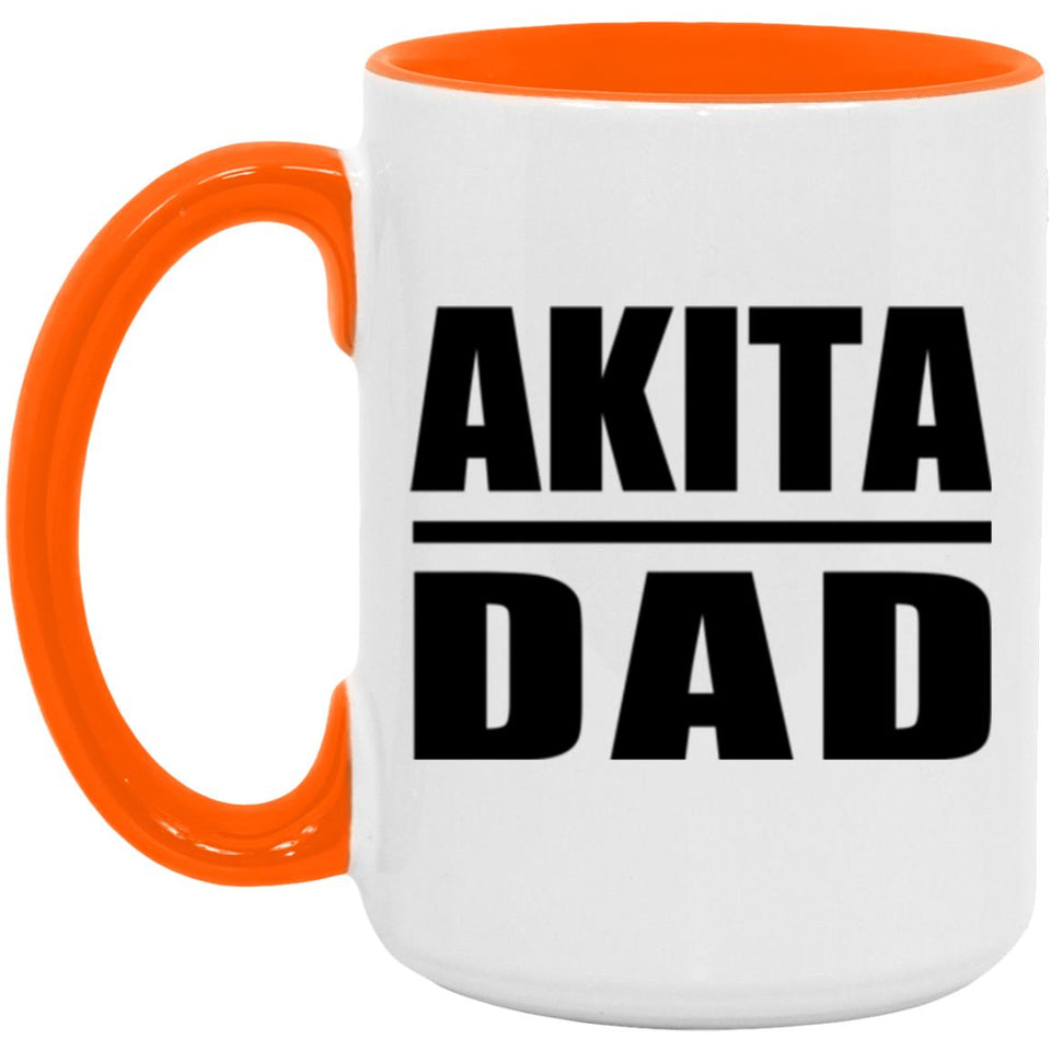 Akita Dad - 15oz Accent Mug Orange