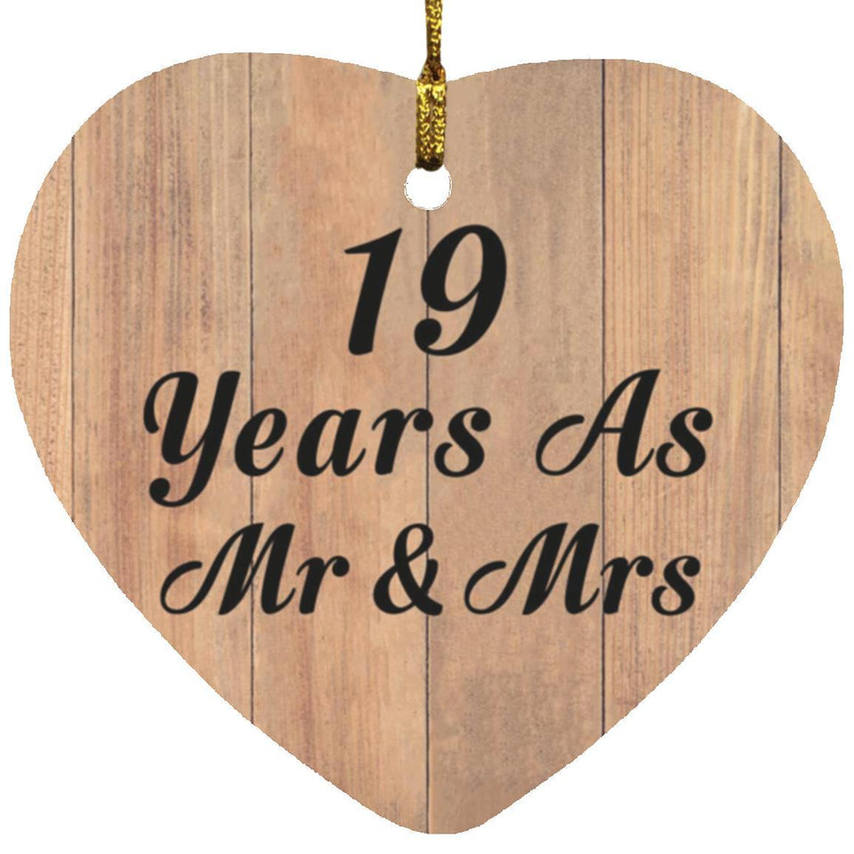 19 Years As Mr & Mrs - Heart Ornament C