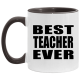 Best Teacher Ever - 11oz Accent Mug Black