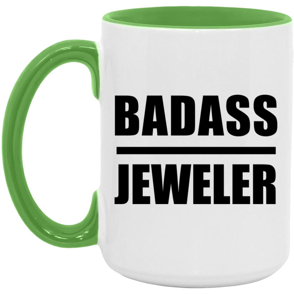Badass Jeweler - 15oz Accent Mug Green