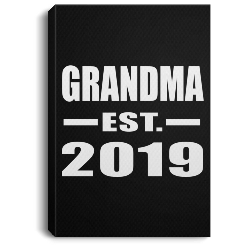Grandma Established EST. 2019 - Canvas Portrait