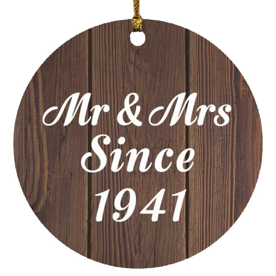 83rd Anniversary Mr & Mrs Since 1941 - Circle Ornament D