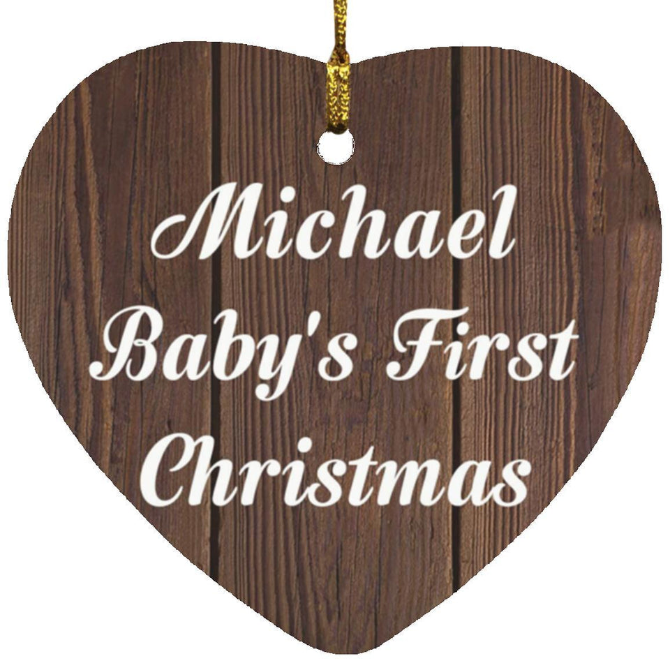 Michael Baby's First Christmas - Heart Ornament D