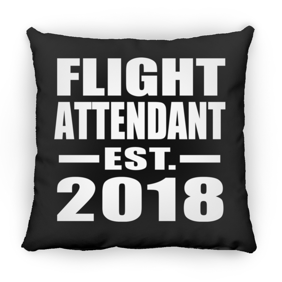 Flight Attendant Established EST. 2018 - Throw Pillow Black