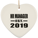 HR Manager Established EST. 2019 - Heart Ornament