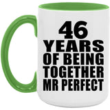 46th Anniversary 46 Years Of Being Mr Perfect - 15oz Accent Mug Green