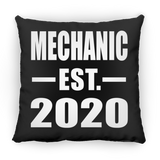 Mechanic Established EST. 2020 - Throw Pillow Black