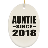 Auntie Since 2018 - Oval Ornament