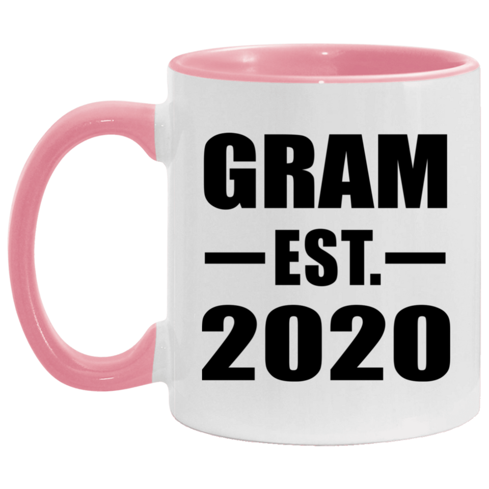 Gram Established EST. 2020 - 11oz Accent Mug Pink