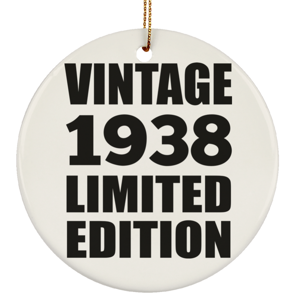 86th Birthday Vintage 1938 Limited Edition - Circle Ornament