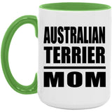 Australian Terrier Mom - 15oz Accent Mug Green