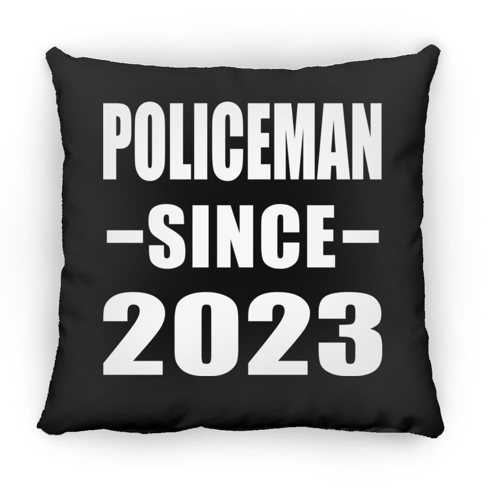 Policeman Since 2023 - Throw Pillow Black