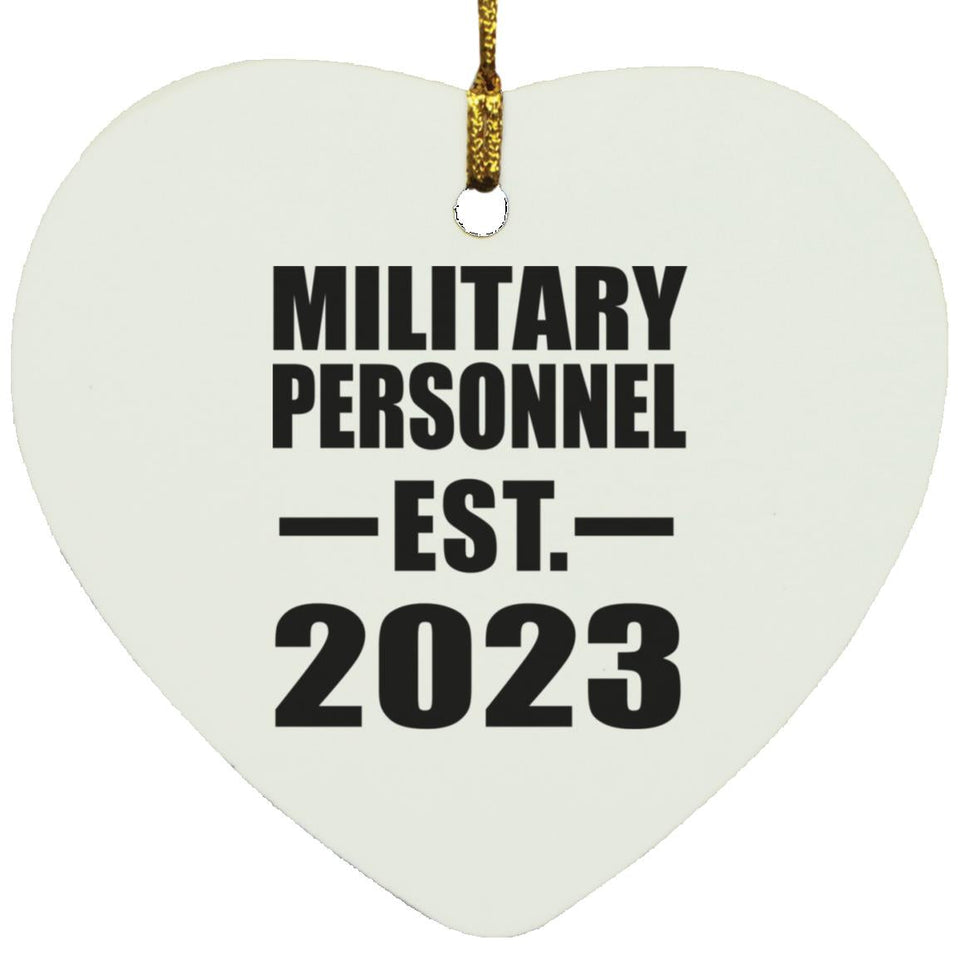Military Personnel Established EST. 2023 - Heart Ornament