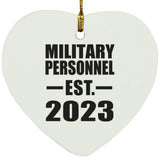 Military Personnel Established EST. 2023 - Heart Ornament