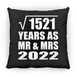 39th Anniversary Square Root of 1521 Years As Mr & Mrs 2022 - Throw Pillow Black