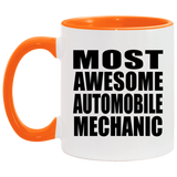 Most Awesome Automobile Mechanic - 11oz Accent Mug Orange