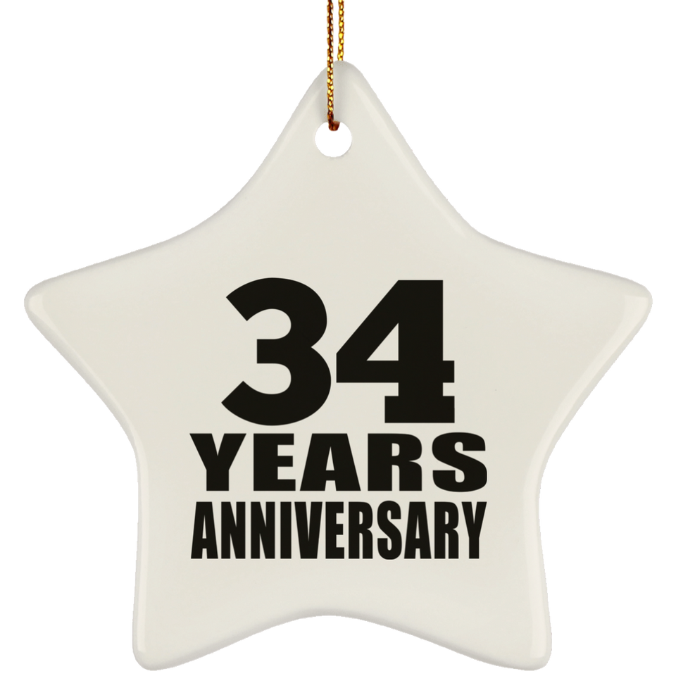 34th Anniversary 34 Years - Star Ornament