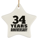 34th Anniversary 34 Years - Star Ornament