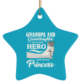 Grandpa & Granddaughter, He is Her Hero, She is His Princess - Star Ornament