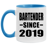 Bartender Since 2019 - 11oz Accent Mug Blue