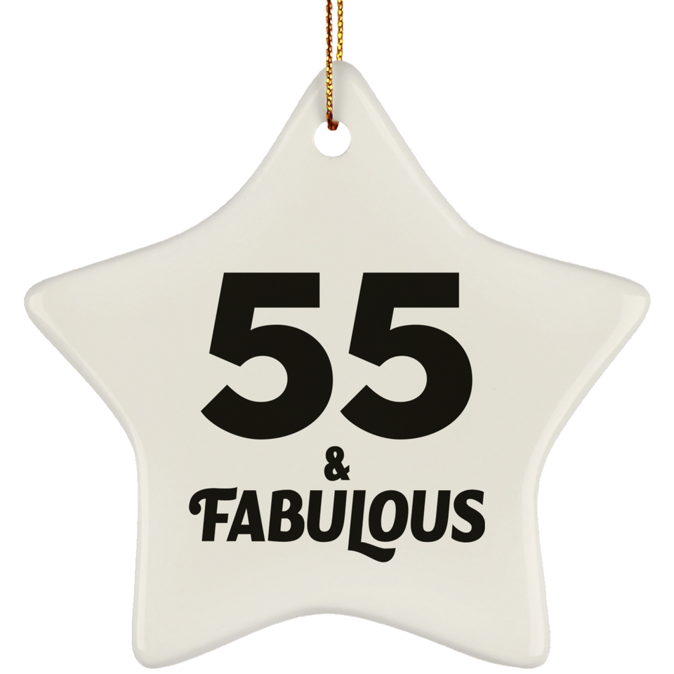 55th Birthday 55 & Fabulous - Star Ornament