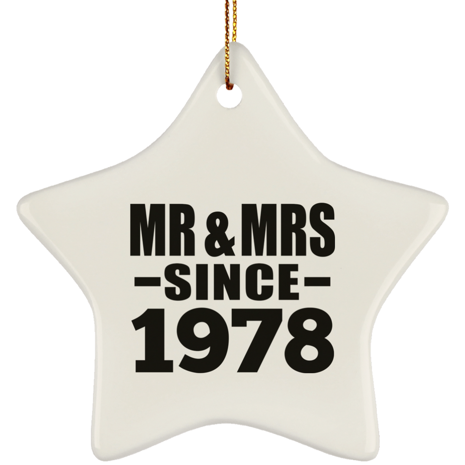 46th Anniversary Mr & Mrs Since 1978 - Star Ornament